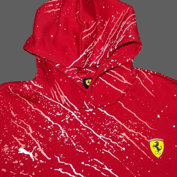 Puma Scuderia Ferrari F1 Race Color Splash Hoodie Rosso Corsa L NWT - Picture 3 of 10